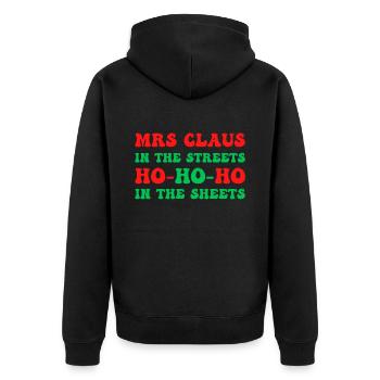 Mme Claus dans les rues Ho Ho Ho Ho Dans les draps, - Veste à capuche bio Premium Unisexe - noir - Dos - Nico (187cm)