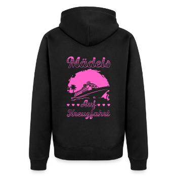 Mädels Auf Kreuzfahrt Kreuzfahrt Urlaub - Unisex Premium Bio Zip Hoodie - Schwarz - Hinten - Nico (187cm)