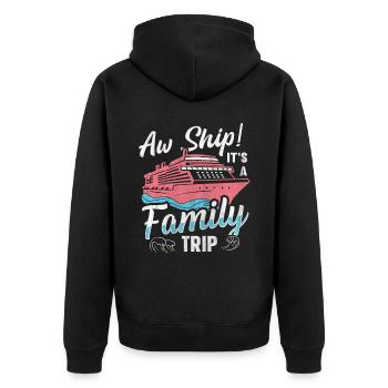 Aw Navire! C’est un voyage en famille | Croisière en famille - Veste à capuche bio Premium Unisexe - noir - Dos - Nico (187cm)