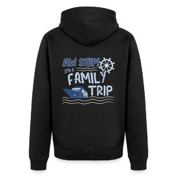 Aw Navire! C’est un voyage en famille | Croisière en famille - Veste à capuche bio Premium Unisexe - noir - Dos - Nico (187cm)