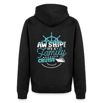 Aw Navire! C’est un voyage en famille | Croisière en famille - Veste à capuche bio Premium Unisexe - noir - Dos - Nico (187cm)