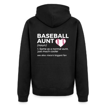 Baseball Für Baseballspieler - Unisex Premium Bio Zip Hoodie - Schwarz - Hinten - Nico (187cm)
