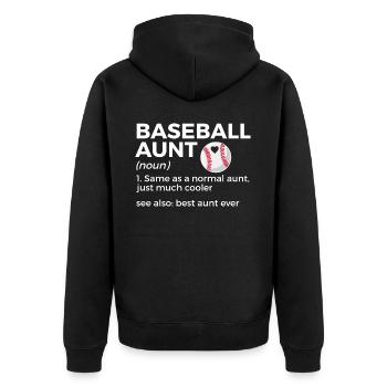 Baseball Für Baseballspieler - Unisex Premium Bio Zip Hoodie - Schwarz - Hinten - Nico (187cm)