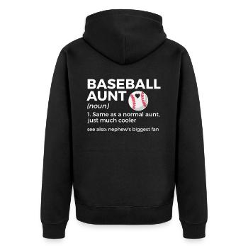 Baseball Für Baseballspieler - Unisex Premium Bio Zip Hoodie - Schwarz - Hinten - Nico (187cm)