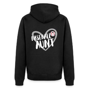 Baseball for Baseball Players - Unisex Premium Organic Zip Hoodie - black - Back - Nico (187cm)