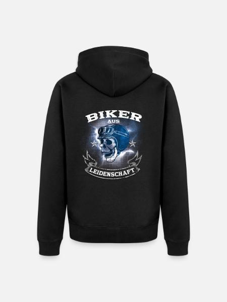 Biker aus Leidenschaft - Unisex Premium Bio Zip Hoodie - Schwarz