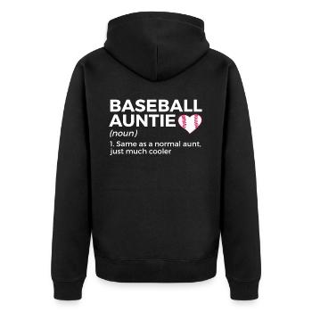 Baseball for Baseball Players - Unisex Premium Organic Zip Hoodie - black - Back - Nico (187cm)
