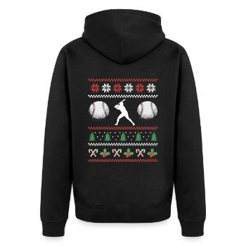 Baseball for Baseball Players - Unisex Premium Organic Zip Hoodie - black - Back - Nico (187cm)