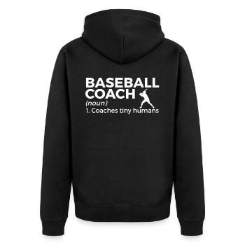 Baseball for Baseball Players - Unisex Premium Organic Zip Hoodie - black - Back - Nico (187cm)