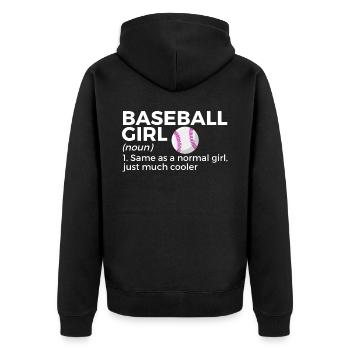 Baseball for Baseball Players - Unisex Premium Organic Zip Hoodie - black - Back - Nico (187cm)