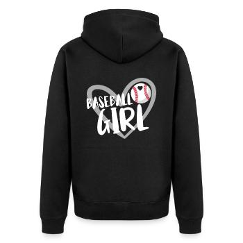 Baseball for Baseball Players - Unisex Premium Organic Zip Hoodie - black - Back - Nico (187cm)