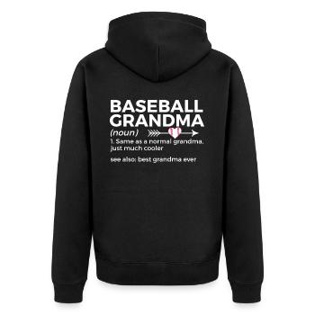 Baseball Für Baseballspieler - Unisex Premium Bio Zip Hoodie - Schwarz - Hinten - Nico (187cm)