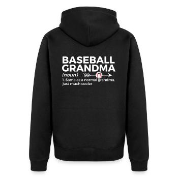 Baseball for Baseball Players - Unisex Premium Organic Zip Hoodie - black - Back - Nico (187cm)