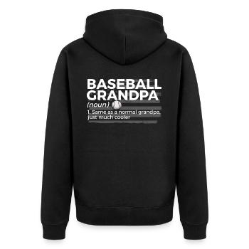 Baseball for Baseball Players - Unisex Premium Organic Zip Hoodie - black - Back - Nico (187cm)