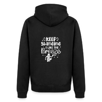 Softball - Unisex Premium Organic Zip Hoodie - black - Back - Nico (187cm)