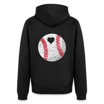 Baseball Für Baseballspieler - Unisex Premium Bio Zip Hoodie - Schwarz - Hinten - Nico (187cm)