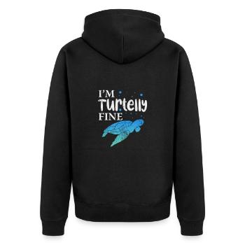 Turtle - Unisex Premium Organic Zip Hoodie - black - Back - Nico (187cm)