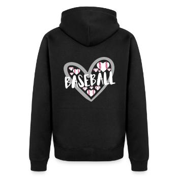 Baseball for Baseball Players - Unisex Premium Organic Zip Hoodie - black - Back - Nico (187cm)