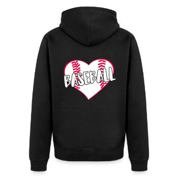Baseball for Baseball Players - Unisex Premium Organic Zip Hoodie - black - Back - Nico (187cm)