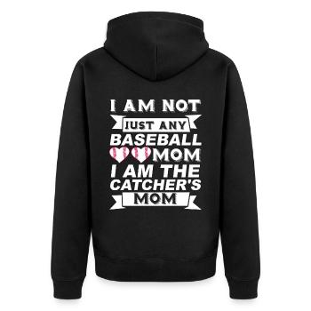 Baseball Für Baseballspieler - Unisex Premium Bio Zip Hoodie - Schwarz - Hinten - Nico (187cm)