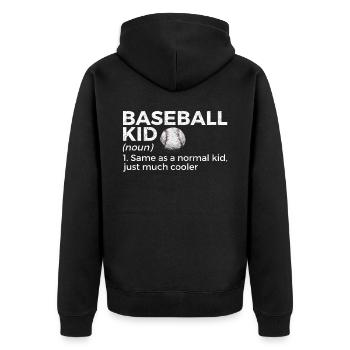 Baseball for Baseball Players - Unisex Premium Organic Zip Hoodie - black - Back - Nico (187cm)