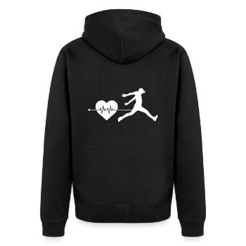 Battement de cœur du parkour - Veste à capuche bio Premium Unisexe - noir - Dos - Nico (187cm)