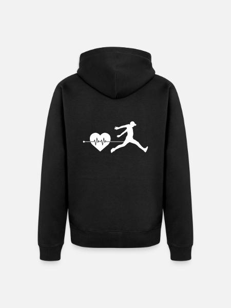Parkour heartbeat - Unisex Premium Organic Zip Hoodie - black