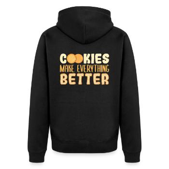 Dessert Lover Cookies Makeeverything Better For Ba - Unisex Premium Bio Zip Hoodie - Schwarz - Hinten - Nico (187cm)