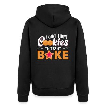 Funny I Can't I Have Cookies To Bake For Baking Lo - Unisex Premium Bio Zip Hoodie - Schwarz - Hinten - Nico (187cm)