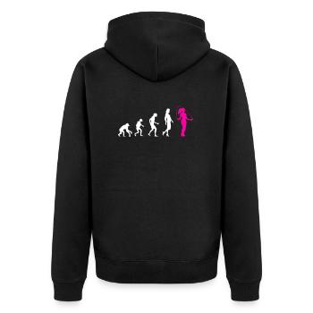 Evolution Jumping Rope Women - Unisex Premium Organic Zip Hoodie - black - Back - Nico (187cm)