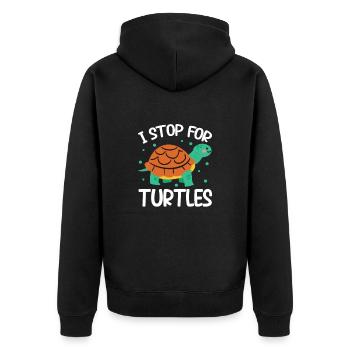 Schildkröte Turtle Meer Meeresbewohner Geschenk - Unisex Premium Bio Zip Hoodie - Schwarz - Hinten - Nico (187cm)