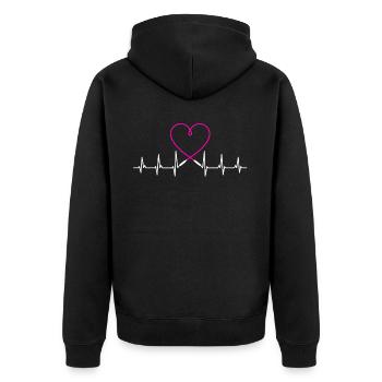 Heartbeat Jumping Rope Women - Unisex Premium Organic Zip Hoodie - black - Back - Nico (187cm)