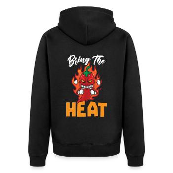 Bring The Heat Chili Spicy Food Lover Chipotle - Unisex Premium Organic Zip Hoodie - black - Back - Nico (187cm)
