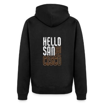 Cadeau du Golden Gate de San Francisco en Californie - Veste à capuche bio Premium Unisexe - noir - Dos - Nico (187cm)