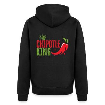 Chipotle King Chili Flavor Spicy Food Lover - Unisex Premium Organic Zip Hoodie - black - Back - Nico (187cm)