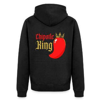 Chipotle King Chili Flavor Spicy Food Lover - Unisex Premium Organic Zip Hoodie - black - Back - Nico (187cm)