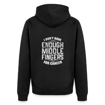 Cancer - Unisex Premium Organic Zip Hoodie - black - Back - Nico (187cm)