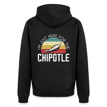 I'm Just Here For The Chipotle Chili Flavor Spicy - Unisex Premium Organic Zip Hoodie - black - Back - Nico (187cm)