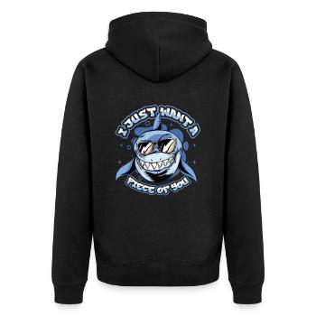 Je veux juste un morceau de toi, requin - Veste à capuche bio Premium Unisexe - noir - Dos - Nico (187cm)