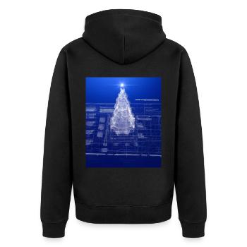 Weihnachten Weihnachtsbaum Schematic Blaupause - Unisex Premium Bio Zip Hoodie - Schwarz - Hinten - Nico (187cm)