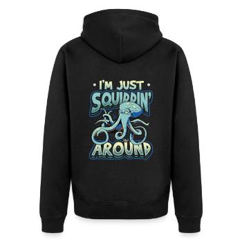 I'm just an octopus - Unisex Premium Organic Zip Hoodie - black - Back - Nico (187cm)