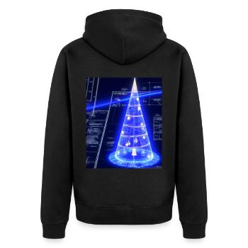 Weihnachten Weihnachtsbaum Schematic Blaupause - Unisex Premium Bio Zip Hoodie - Schwarz - Hinten - Nico (187cm)