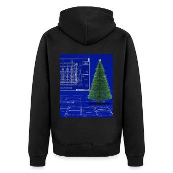 Weihnachten Weihnachtsbaum Schematic Blaupause - Unisex Premium Bio Zip Hoodie - Schwarz - Hinten - Nico (187cm)