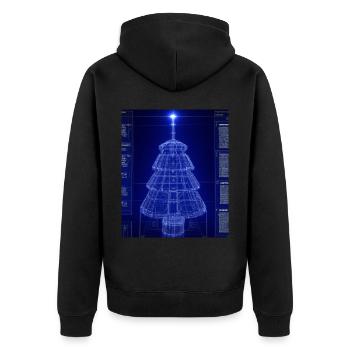 Weihnachten Weihnachtsbaum Schematic Blaupause - Unisex Premium Bio Zip Hoodie - Schwarz - Hinten - Nico (187cm)