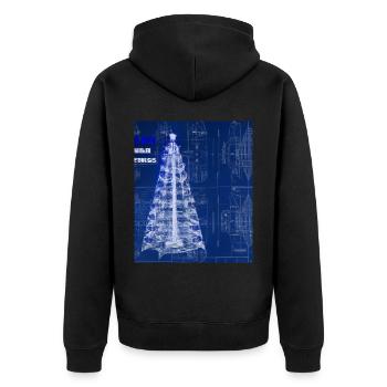 Weihnachten Weihnachtsbaum Schematic Blaupause - Unisex Premium Bio Zip Hoodie - Schwarz - Hinten - Nico (187cm)
