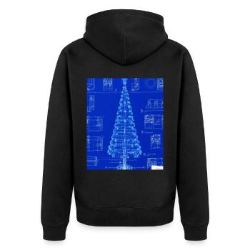 Weihnachten Weihnachtsbaum Schematic Blaupause - Unisex Premium Bio Zip Hoodie - Schwarz - Hinten - Nico (187cm)