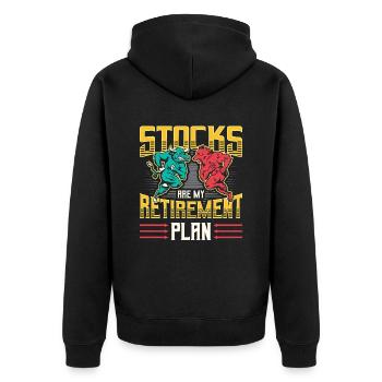 Les actions sont mon plan de retraite - Veste à capuche bio Premium Unisexe - noir - Dos - Nico (187cm)