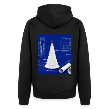 Weihnachten Weihnachtsbaum Schematic Blaupause - Unisex Premium Bio Zip Hoodie - Schwarz - Hinten - Nico (187cm)
