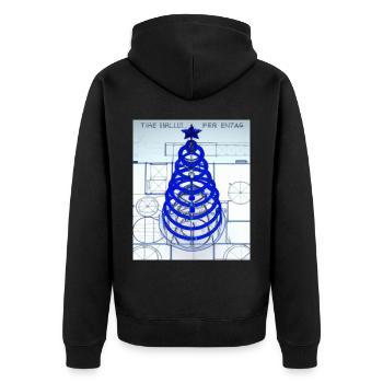 Weihnachten Weihnachtsbaum Schematic Blaupause - Unisex Premium Bio Zip Hoodie - Schwarz - Hinten - Nico (187cm)
