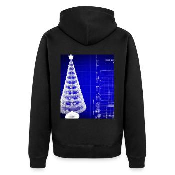 Weihnachten Weihnachtsbaum Schematic Blaupause - Unisex Premium Bio Zip Hoodie - Schwarz - Hinten - Nico (187cm)